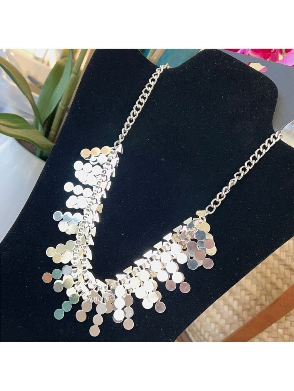 Gennaro Silver Starburst Bib Statement Necklace